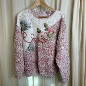Vintage penbrooke lane acrylic cottagecore women’s sweater size large